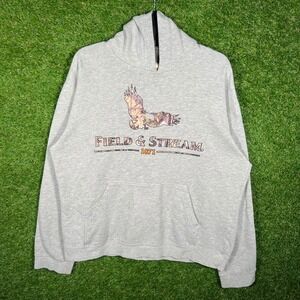 Field & Stream 1871 Mens Gray Camo Eagle Graphic Hoodie Sweatshirt Size Medium